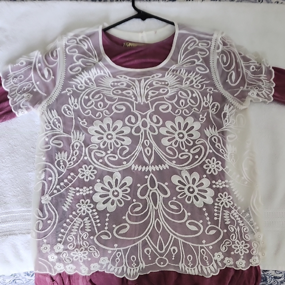 White Embroidered Sheer
